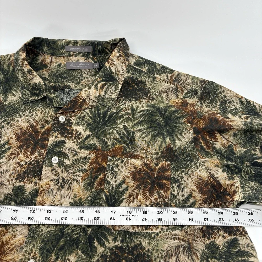 Daniel Cremieux Tropical Short Sleeve Button Shirt Mens 2XL Palm‎ Hawaiian Aloha